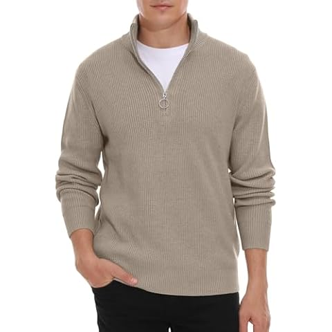 Hisir Men's 1/4 Zip Winter Jumper Cover
