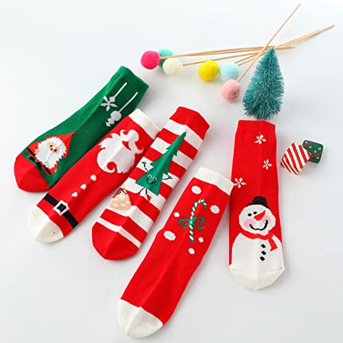 5 Pairs of Kids Christmas Socks,16 Days of Funny Children Christmas Socks for Boys, Girls, Baby and Toddler Cotton Socks4
