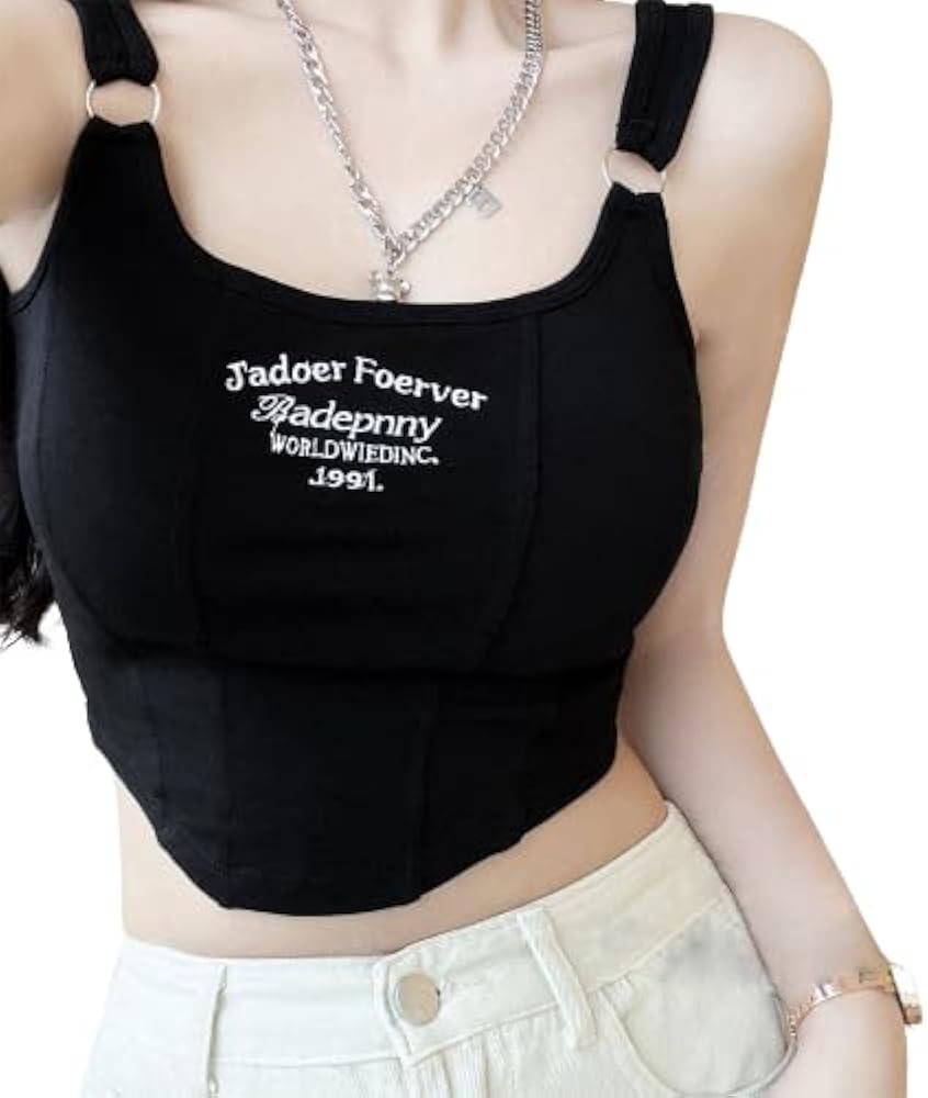 Amazon | 【ホワイト】レディース カップ付き タンクトップ ショート丈