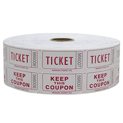 Indiana Ticket Co. Raffle Tickets Double Roll, qualidade premium 50/50, bilhetes para eventos, carna