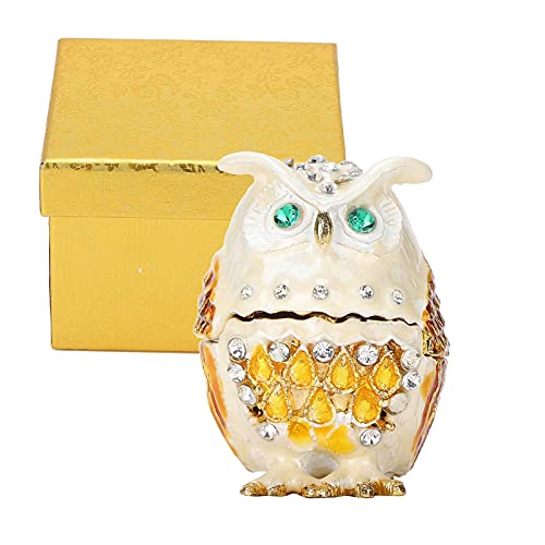Hapivida Mini Bijoux pour Fille Boîte à Bibelots Anneau Boucles d'oreilles Collier Stockage en Forme de Hibou Dressing Table Ornements Table de Chevet Décoration Statue