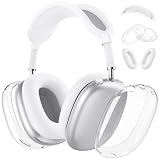 MOLOPPO 3 in 1 Case Cover for AirPods Max, Clear TPU Ear Cup/Silicone Earpad Case/Headband Cover, Anti-Scratch Accessories Set Compatible with Apple for AirPods Max 2/1 (2026/2024/2020), White