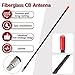 CB Radio Antenna 27MHz Whip Fiberglass Antennas Kit Heavy Duty 2’ Foot 24 Inch Black 1000 Watt Compatible with Vehicle Truck Car Mobile CB Radio