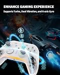 Bcofo Wireless Mobile Game Controller for iOS/iPhone/Android/Cell Phone/Switch/Laptop, Gaming Gamepad with Phone Clip for Gamers, Hall Effect Triggers, Wired PC Control, with RGB LED Lighting