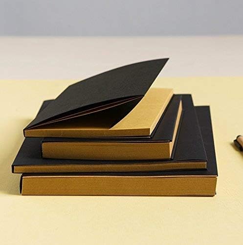 Black Kraft Cover Sketchbook / Journal / Diary / Note Book With Blank Kraft Paper (32K(116 pages))