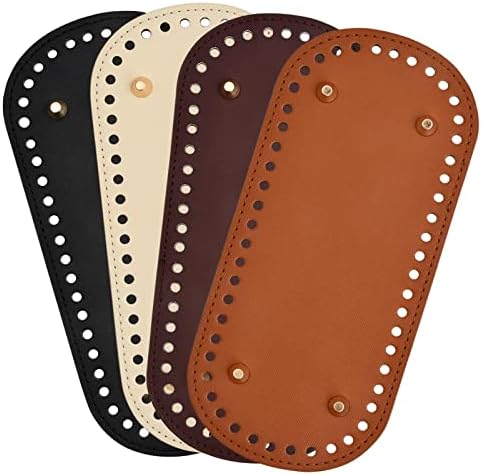 Zsanhua 4 Pack Bag Bases for Crochet, 22x10cm Crochet Bag Bottom Base, Pu Leather Bag Bottom Hand-Woven Bag Base for Bag Making Handbag DIY Bottom Pad