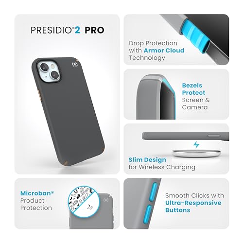 Image of Speck iPhone 15 Plus Presidio2 Pro Case - 6.7 inch Grey Bronze