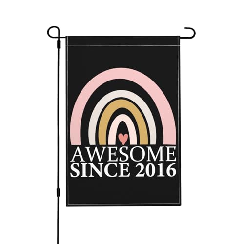 Nogxinri Awesome Since 201612x18 Inch Burlap Garden Flag Double Sided Uv Fade Resistant Yard Outdoor Decor