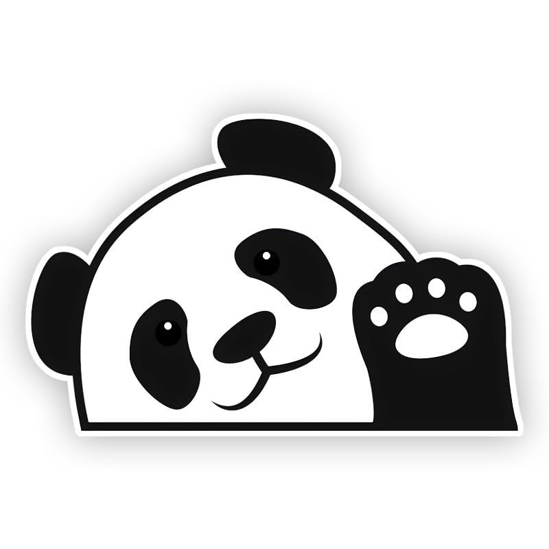 Lot de 2 autocollants de voiture en vinyle Panda de vœux 15 x 10 cm, adorable ours en bambou pour voiture, ordinateur portable, pare-vent arrière, décor...
