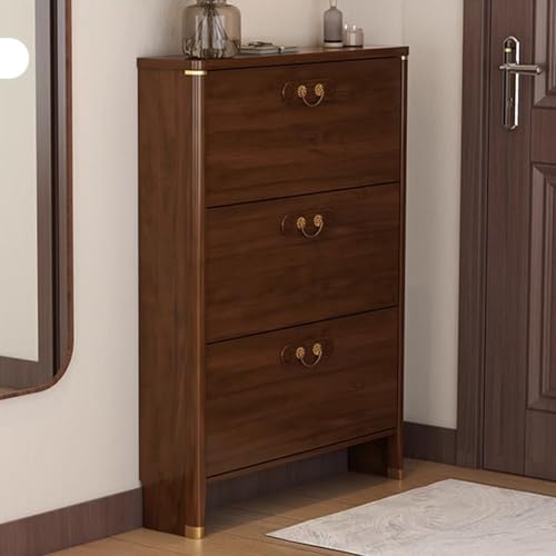 Étagère à chaussures verticale compacte en bois pour libérer l'espace au sol de votre chambre