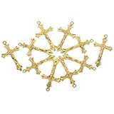 iplusmile Colgantes Dorados de Cruz Pequeña para Fabricación de Joyas Diy, 10 Piezas de Dijes Religiosos para Pulseras, Collares y Amuletos, Accesorios Artesanales para Manualidades