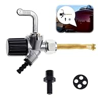 Benzinhahn mit Wasserbeutel, kompatibel mit Simson Schwalbe Kr51/1, Kr51/2 und Sr 50, Simson S51, S50 - MZ EtZ, TS, ES, Benzintankhahn aus Messing, für Motorradtank