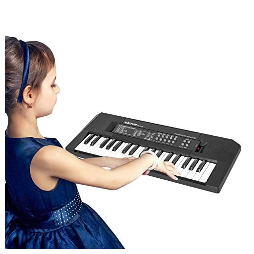 Kids Piano with Microphone 37 Keys Electronic Piano Keyboard Music Keyboard Piano Educational Toy Gift for Girls Boys Beginners Age 3-6 Years Old (Black)