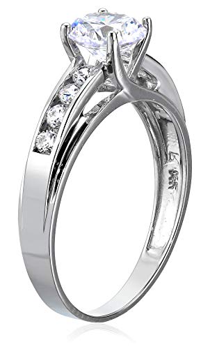 Solid 14k White Gold Solitaire Round CZ Cubic Zirconia Engagement Ring 1.5ct2