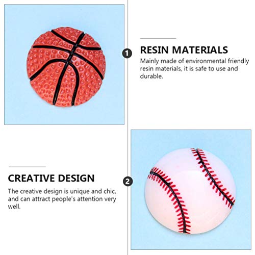 STOBOK 14Pcs Esporte Voleibol Encantos Bola De Tênis De Futebol Basquete Beisebol Esferas de Resina