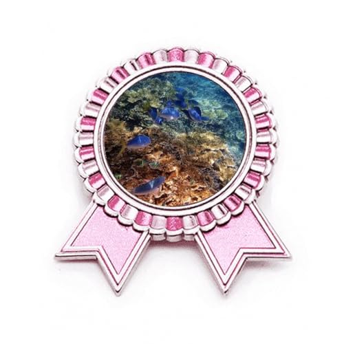 Broche poisson coloré océan en métal taille M pour une note de nature