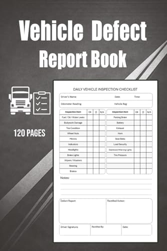 Vehicle Defect Report Rook: Vehicle Inspection Checklist Book for Vans ...