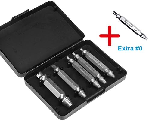 Screw Extractor, [6 Pieces] Diyife Stripped Screw Remover, Damaged Screw Remover and Extractor Set, Speed Out Drill Bits Guide Set for Broken or Damaged Screw Made from H.S.S. 4341# Hardness 62-63hrc