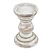 Stonebriar Antique White Wooden Pillar Candle Holder, Vintage Seaside Pillar Stand for Dining Table Centerpiece, Coffee Table, Mantel, Or Any Table Top, Medium