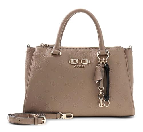 GUESS Anise Triple Compartment Satchel, l'élégance du logo taupe