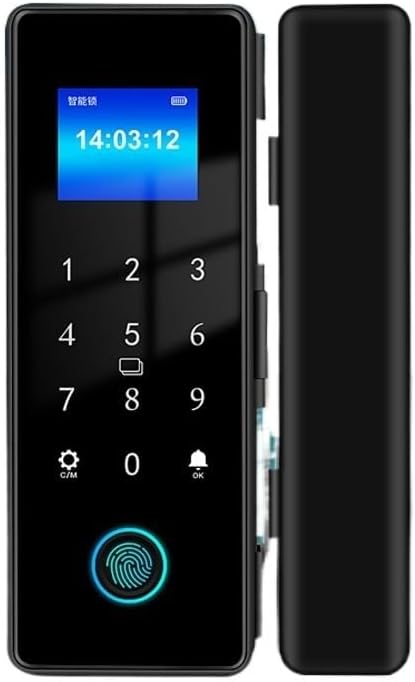 Fingerprint Glass Door Wooden-Door Metal-Door Resistant Smart Home Security Door Lock Tuya APP IP65 Waterproof Outdoor(Double Frameless M1)