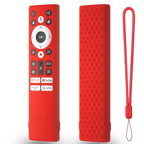 Image of Oboe Silicone TV Remote Cover Compatible with Acer Tv Remote Advanced I Series /V Series /H PRO Series Tv Remote Protective Case with Remote Loop (B-Red) [Remote NOT Included]