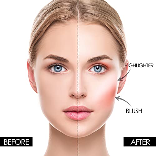 Focallure Blush And Highlighter Palette,3 In 1 Makeup Powder Palette,Cruelty-Free Matte Blush,Shimmer Illuminator Highlighters For A Glowing Look,#01 #TOP4