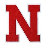 1 PC 4.0' Red Chenille Varsity Letter Patch,Iron-On Applique for Letterman Jackets,Backpacks,Hoodies,Shirts,Team Uniforms,Custom Embroidered Letter Patches