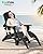 Upgraded Folding Adirondack Chair with All-Weather Cup Holder-EcoVida, Premium Wood Grain Texture, HDPE Waterproof, Suitable for Fire Pit, Patio, Porch, Black
