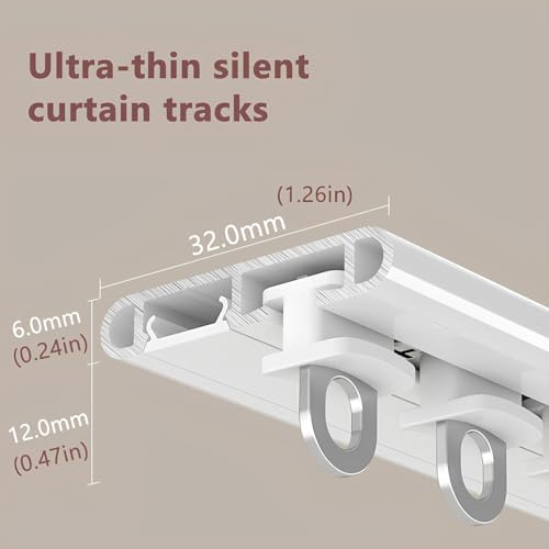 Rail de plafond en aluminium de 390 cm blanc pré-assemblé pour douche