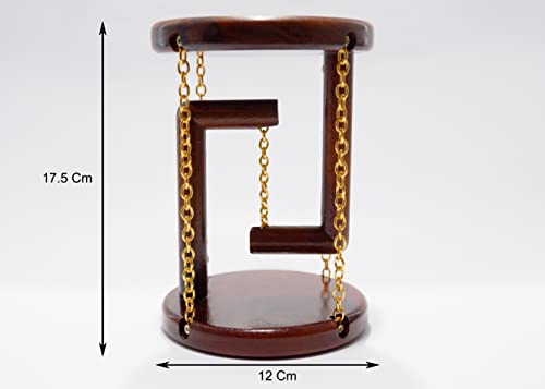 Image of Tolas India Tensegrity New Year Gift for Home & Office Decor, Made with Solid Sheesham Wood, Showpiece, Light Weight, Table Top, Vintage Brown Surface