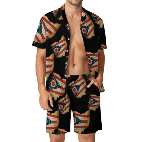 Camisa y pantalones cortos de playa de Ohio para vacaciones de verano de hombre