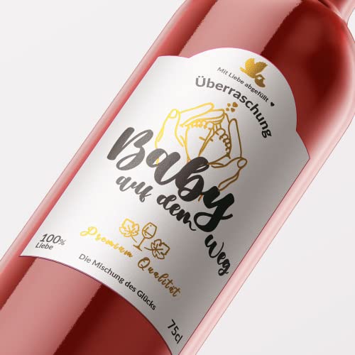 OLYMPE - Premium-Etikett Original-Schwangerschaftsankündigung - Flasche Großeltern - Baby unterwegs - Wein- und Champagner-Etikett Geburtsankündigung Cover