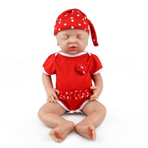 IVITA 14 inch Sleeping Silicone Baby Dolls Girl Weighted 3.81 lb [NOT Vinyl] Silicone Full Body Reborn Realistic Real Life Lifelike Newborn Soft Babies with Accessories & Gift Box for Kids Age 3+