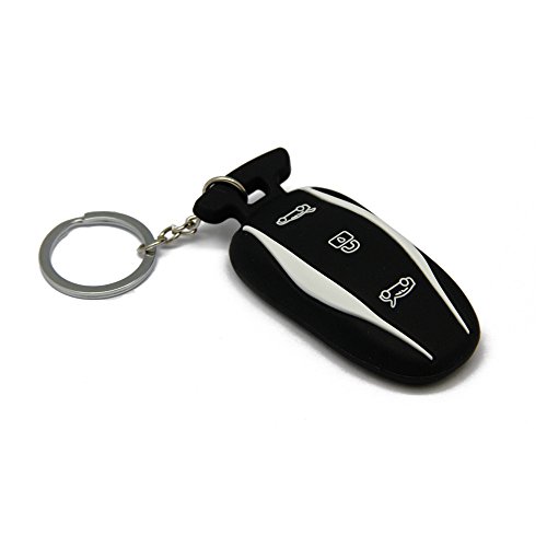 topfit Silicone Car Keychain Compatible Tesla Model S P85D (Black)