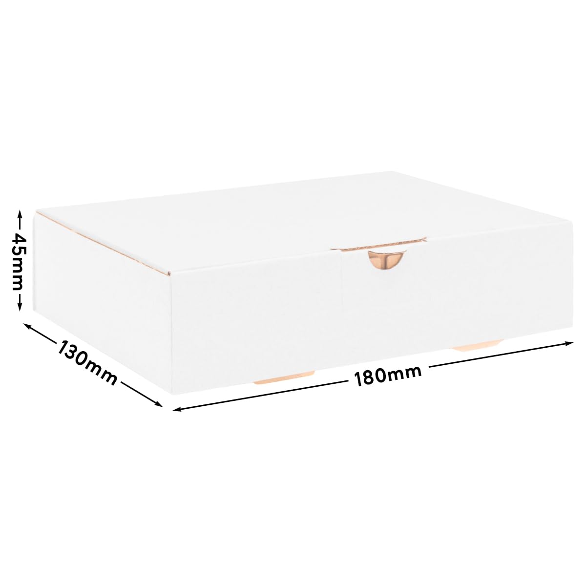 verpacking 200 kartonów listowych maxi kartonów wysyłkowych składane pudełko kartonowe Maxibrief 180 x 130 x 45 mm, białe, MB-2