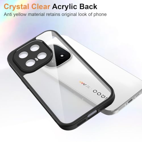 Image of VONZEE Clear Back Case Cover for IQOO 15 5G | Shockproof Design | Hard Back Cover Case for IQOO 15 5G (PC & TPU, Black)