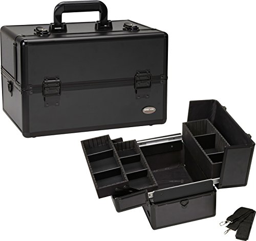 Seya Professional Makeup Case w/ 3 Trays - Flat Black