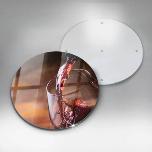 Planche à découper multifonctionnelle Wallfluent en verre - 30cm Vin rouge - 5