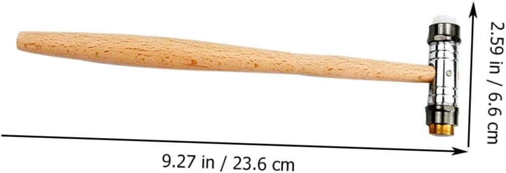 Round Head Detachable Hammer Wooden Handle – Versatile Household Tool for Repair and Crafting Small Replaceable Head Design for Jewelry and Watch Repair