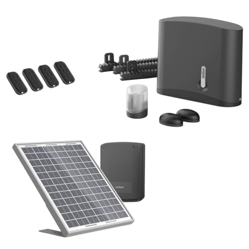 Avidsen Zenia 250 Motorisation Portail Coulissant Solaire – Kit Moteur Portail Coulissant avec Panneau Solaire, Jusqu’à 4 m / 250 kg, automatisation...