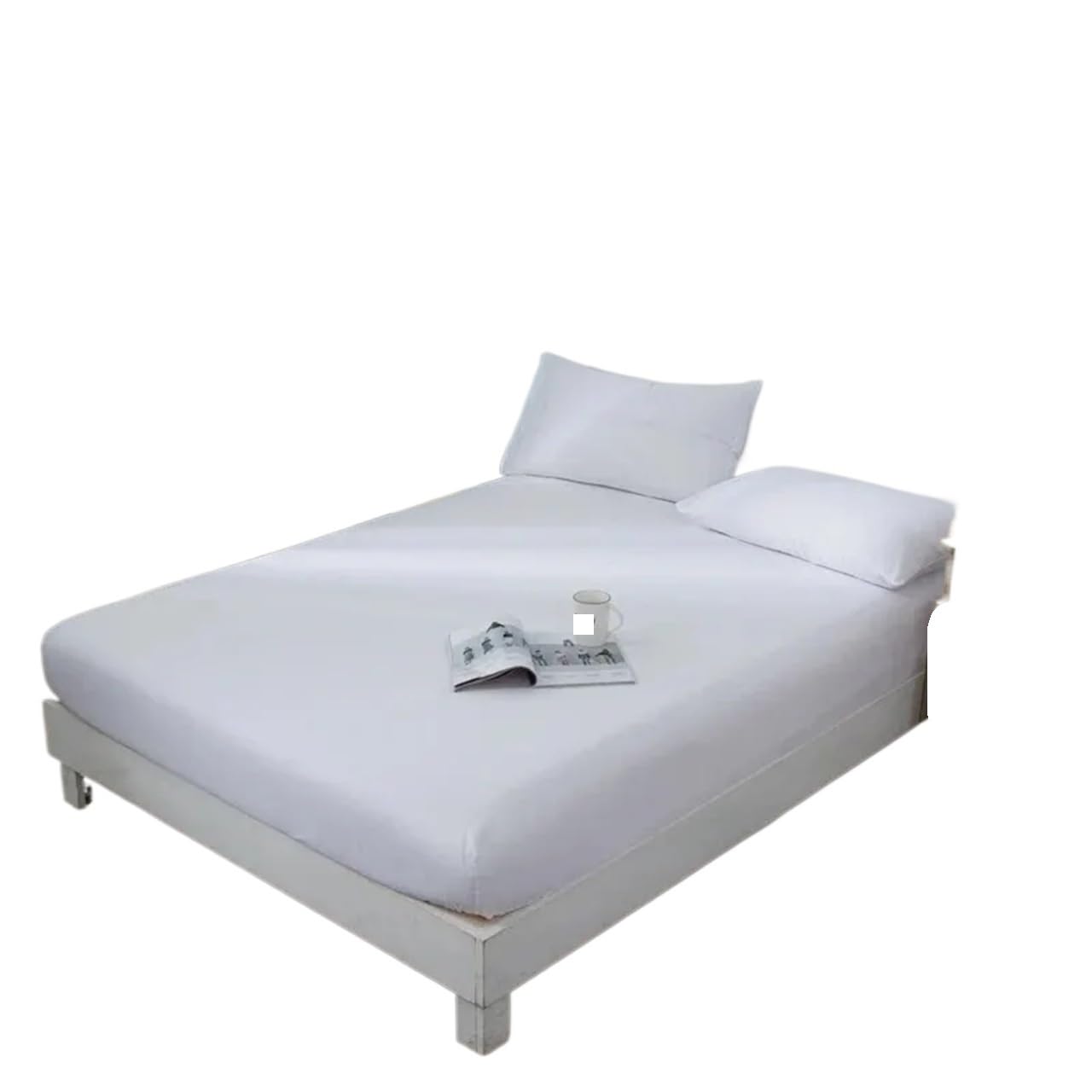Protector de colchón for Hotel, Suave, Duradero, Resistente a la decoloración, fácil cuidar, sin Funda Almohada para ColchóN(White,150x200x36cm)