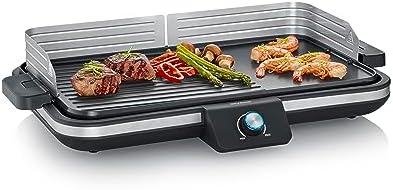 SEVERIN Plancha réglable jusqu'à 230°C, 2 300 W, Plaque de cuisson au revêtement antiadh...