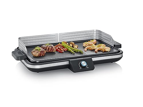 SEVERIN Plancha réglable jusqu'à 230°C, 2 300 W, Plaque de cuisson au revêtement antiadhésif...