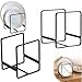 Portapiatti in Metallo 2pezzi Porta Coperchi Pentole da Appendere 12*14cm Portapiatti Organizer Portapiatti verticale in metallo Scaffale per riporre i piatti da cucina Armadio Armadio Camper(nero)