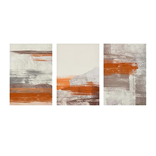 Affiche nordique et peinture sur toile orange abstraite 60x90cm pour deco