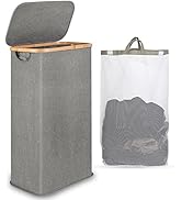 IEGrow Cesto Portabiancheria A 2 Scomparti, 150 L, Grande, Con Sacchetti Interni Rimovibili E Lavabili, Cesto Portabiancheria Con Coperchio E Maniglia, Per Camera Da Letto, Lavanderia, Bagno (grigio