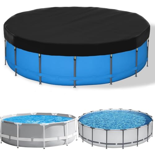 SAFANA 12FT Above Ground Pool Cover,Outdoor Round Swimming Pool Cover,CircularMetal Prism Frame Swimming Pool Specific Pool Cover
