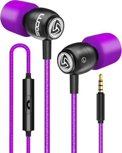 Image of LUDOS Clamor Wired Earbuds in Ear Headphones with Microphone, Earphones with Mic and Volume Control, Memory Foam, Reinforced Cable, Bass Compatible with iPhone, Apple, iPad, Computer, Laptop, PC