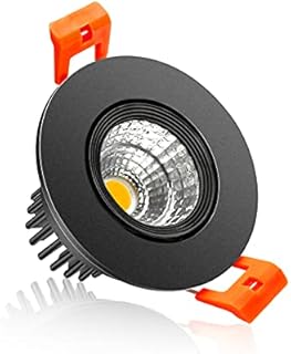 2Inch LED Recessed Ceiling Light, 3W Dimmable LED Downlight, Warm White 3000K-3500K, 60 Beam Angle Directional COB Recessed Lights with Driver, 25W Halogen Bulbs Equivalent for Ceiling Lighting, 1Pack